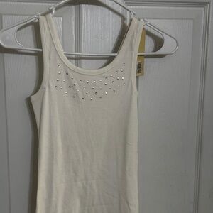Cherokee White Tank Top with rhinestones